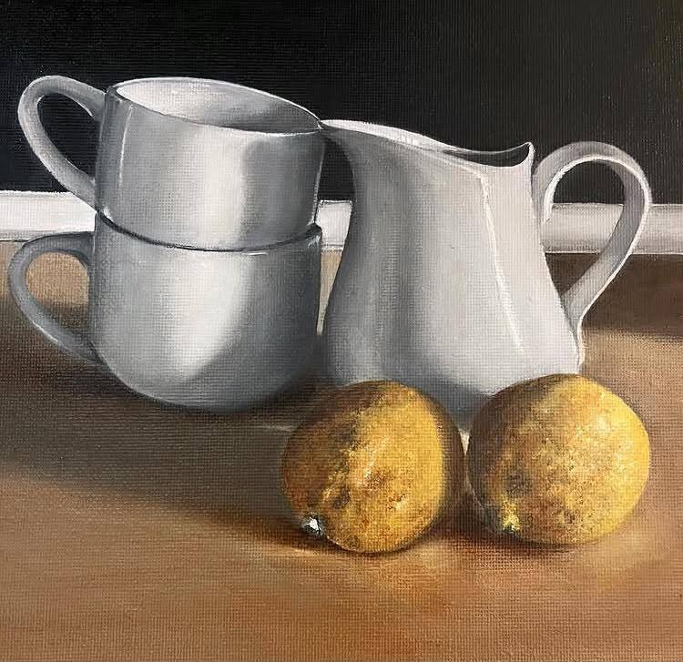 Porcelana y limones, obra de Teresa Berruguete